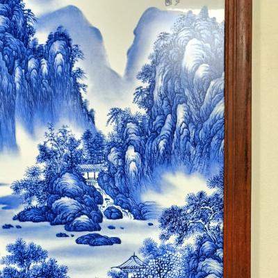 TRANH SỨ KHUNG GỖ GIANG SƠN LỘ TĨNH